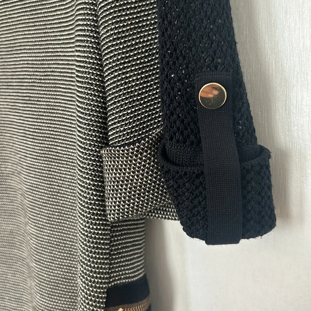 MISOOK FIT BLAZER WOMEN SIZE XS BLACK GRAY MESH SLEEVE - Picture 8 of 12